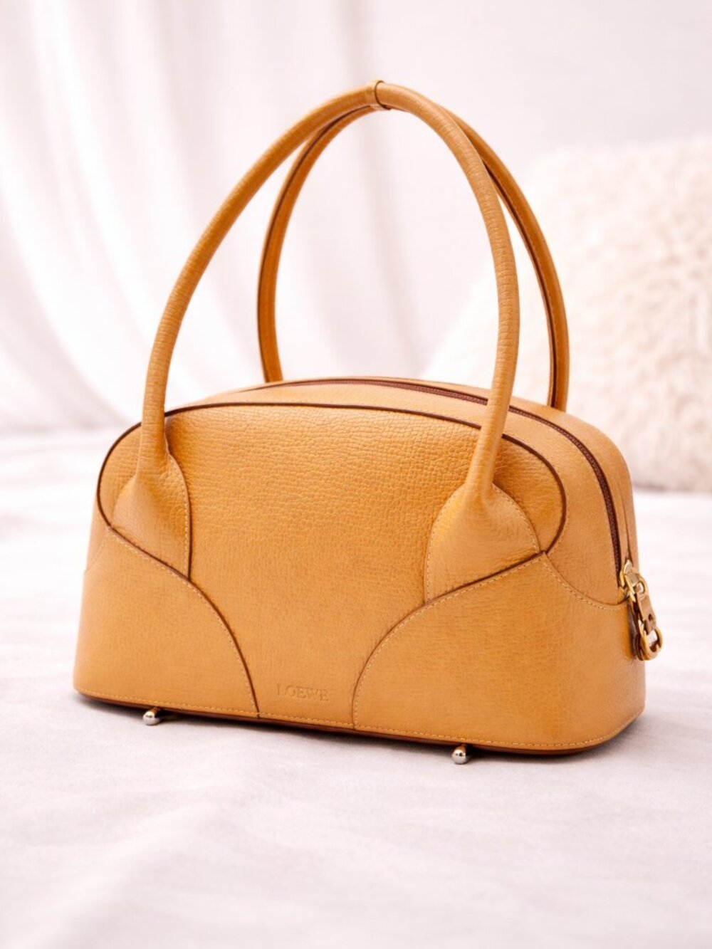Authentic Loewe Amazona Leather Top Handle Bag | Luxury Designer Satchel